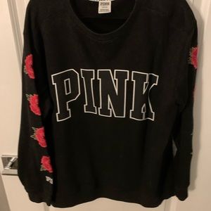 Victoria’s Secret PINK Embroidered Roses Crewneck
